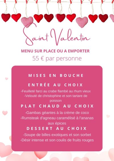menu st valentin